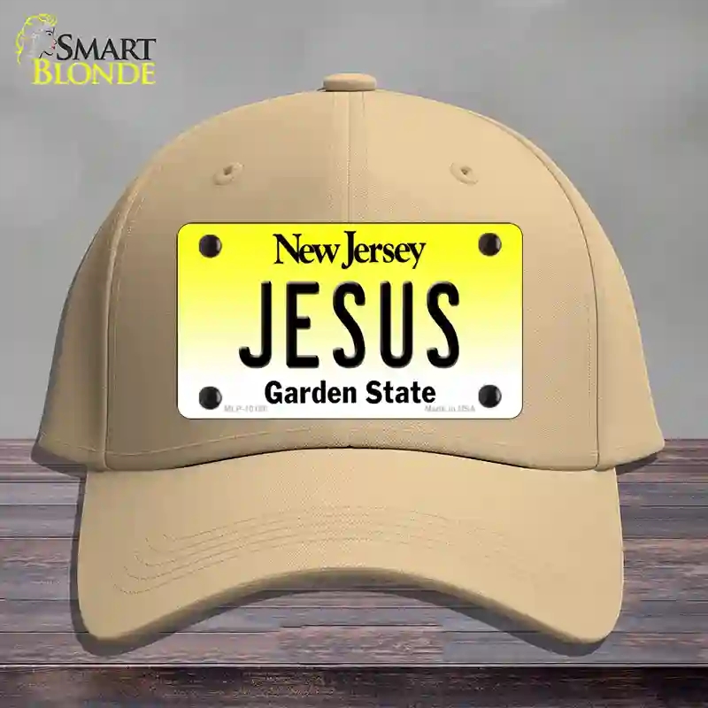 HAT22-MLP-10166 Jesus   Jersey Novelty License Plate Hat, Cotton - Khaki