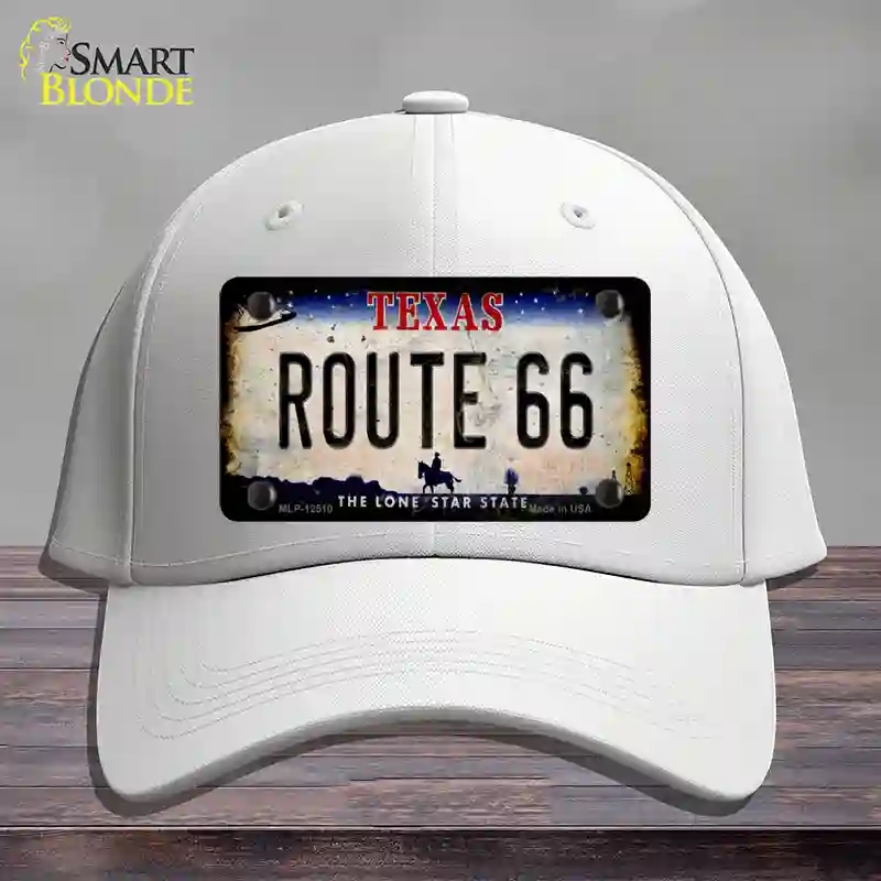 HAT21-MLP-12510 Route 66 Texas Rusty Novelty License Plate Hat, Cotton - White