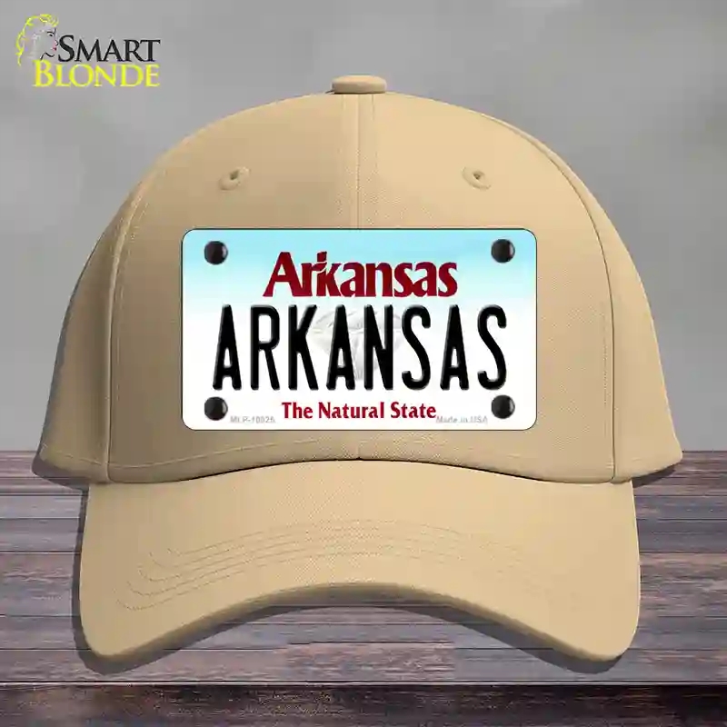 HAT22-MLP-10025 Arkansas Diamond Novelty License Plate Hat, Cotton - Khaki