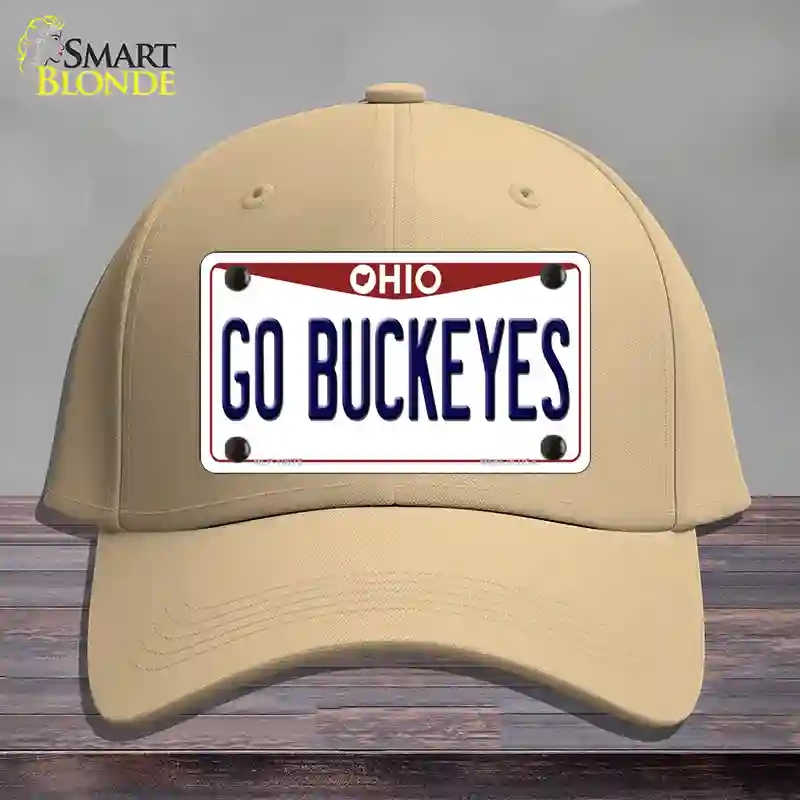 HAT22-MLP-10075 Go Buckeyes Ohio Novelty License Plate Hat, Cotton - Khaki