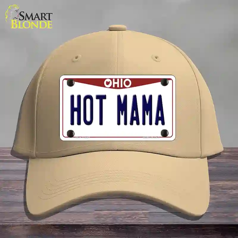 HAT22-MLP-10081 Hot Mama Ohio Novelty License Plate Hat, Cotton - Khaki