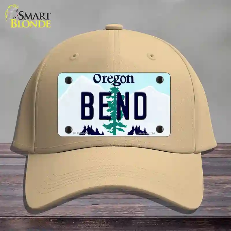 HAT22-MLP-10345 Bend Oregon Novelty License Plate Hat, Cotton - Khaki
