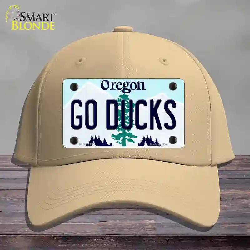 HAT22-MLP-10355 Go Ducks Oregon Novelty License Plate Hat, Cotton - Khaki