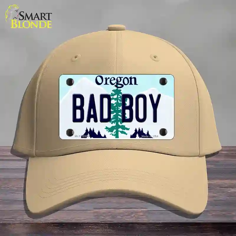 HAT22-MLP-10380 Bad Boy Oregon Novelty License Plate Hat, Cotton - Khaki
