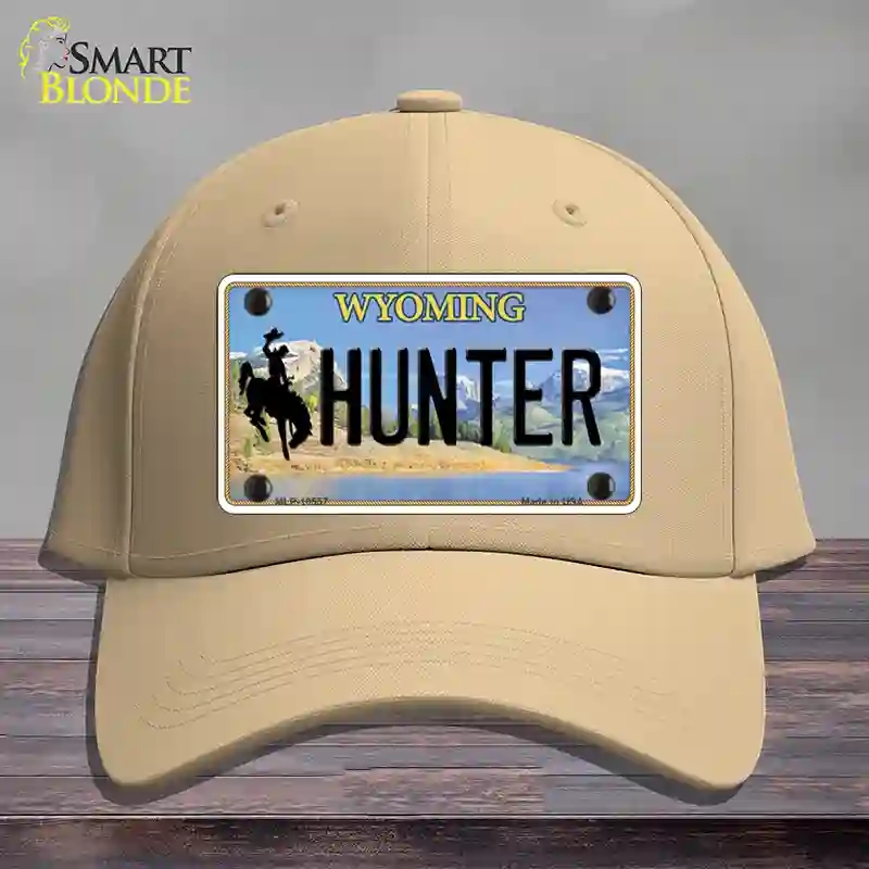 HAT22-MLP-10557 Hunter Wyoming Novelty License Plate Hat, Cotton - Khaki