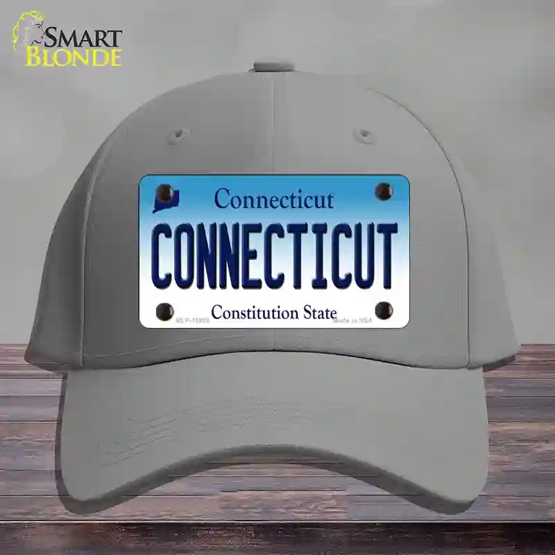 HAT23-MLP-10888 Connecticut State Novelty License Plate Hat, Cotton - Gray