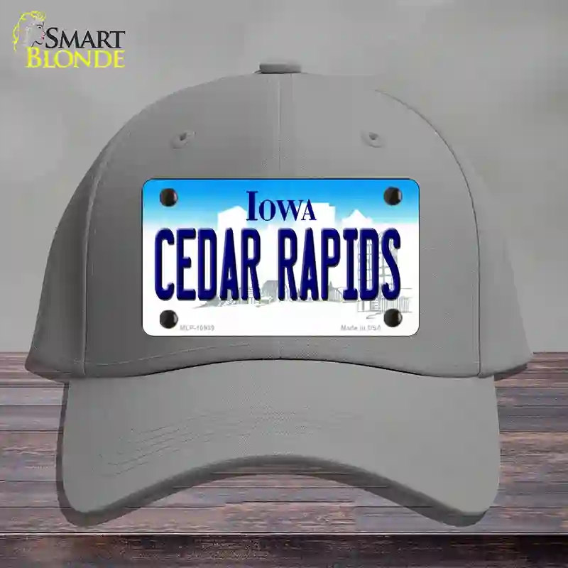 HAT23-MLP-10939 Cedar Rapids Iowa Novelty License Plate Hat, Cotton - Gray