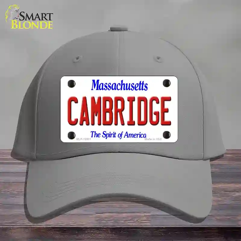 HAT23-MLP-10991 Cambridge Massachusetts Novelty License Plate Hat, Cotton - Gray