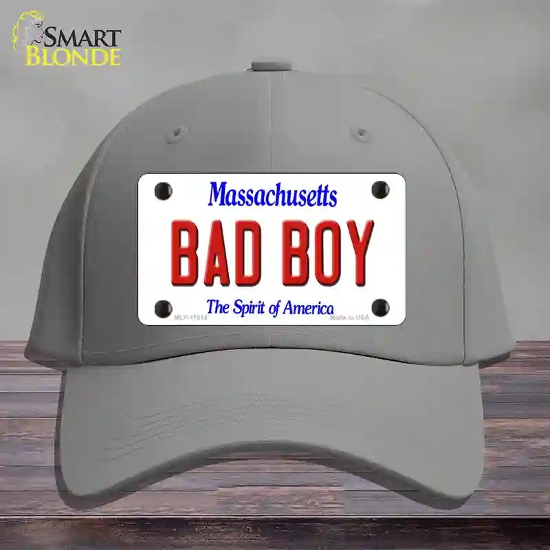 HAT23-MLP-11015 Bad Boy Massachusetts Novelty License Plate Hat, Cotton - Gray