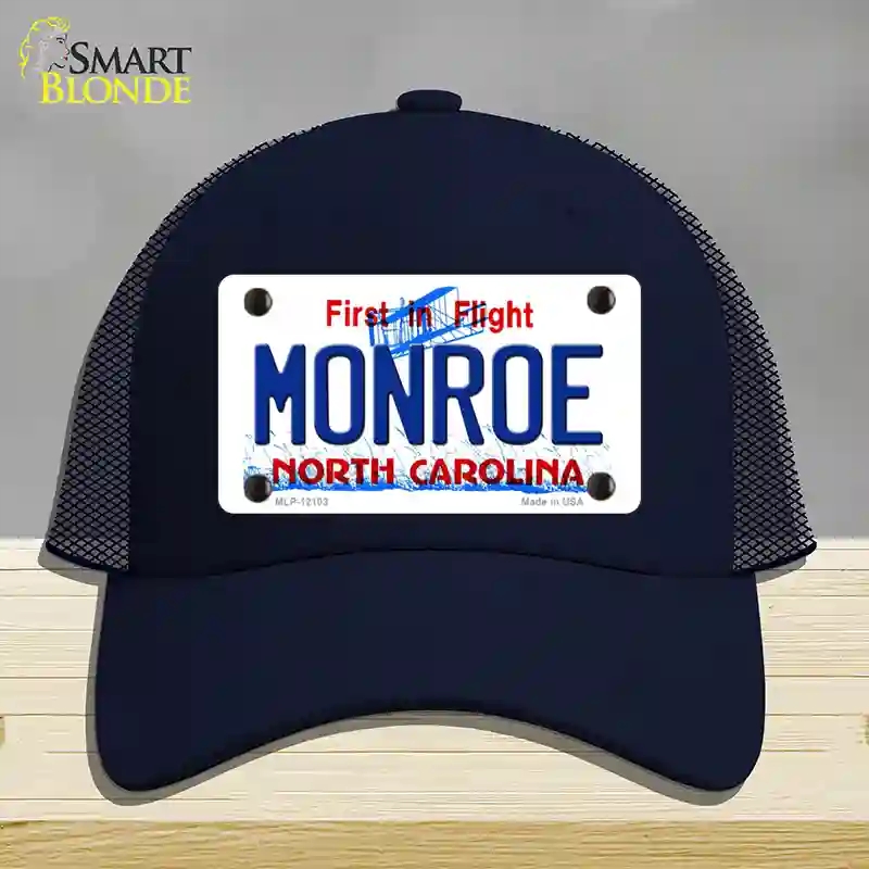 HAT16-MLP-12103 Monroe North Carolina State Novelty License Plate Hat, Mesh - Navy