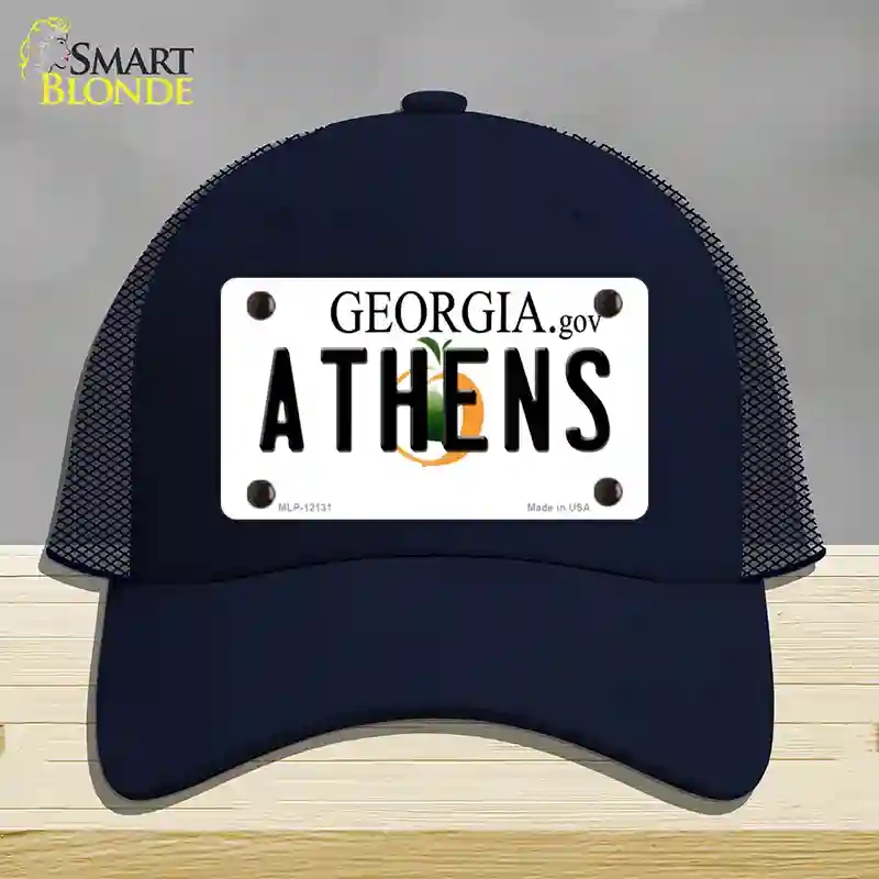 HAT16-MLP-12131 Athens Georgia State Novelty License Plate Hat, Mesh - Navy