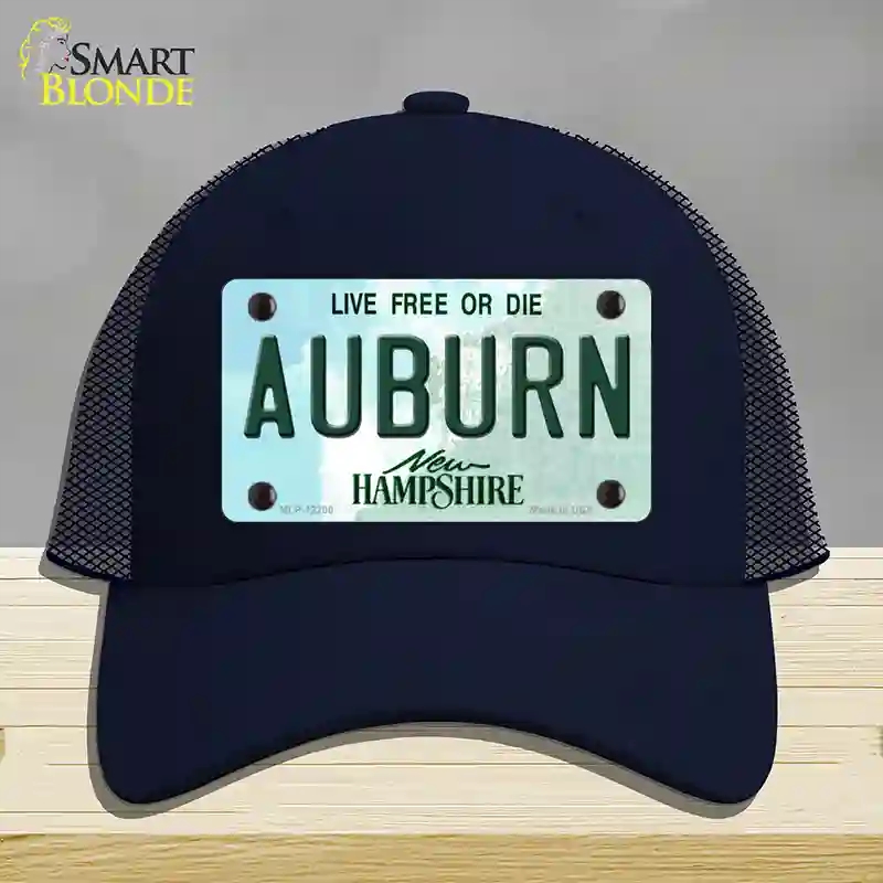 HAT16-MLP-12200 Auburn   Hampshire Novelty License Plate Hat, Mesh - Navy