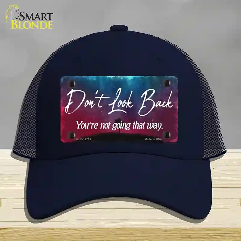 HAT16-MLP-12203 Dont Look Back Novelty License Plate Hat, Mesh - Navy
