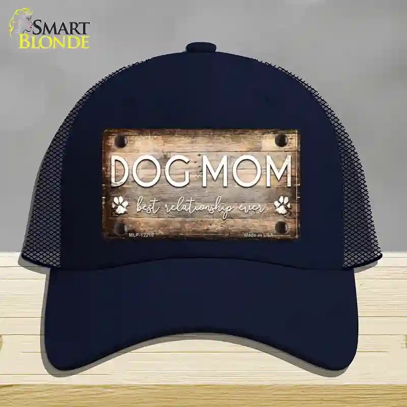 HAT16-MLP-12210 Dog Mom Novelty License Plate Hat, Mesh - Navy