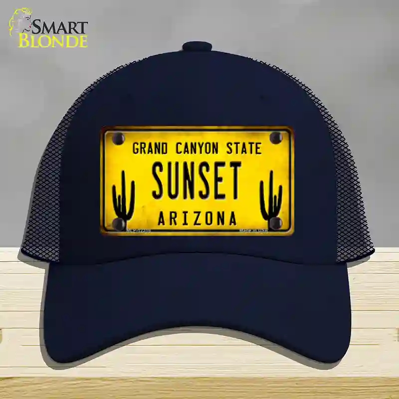 HAT16-MLP-12318 Arizona Sunset Novelty License Plate Hat, Mesh - Navy