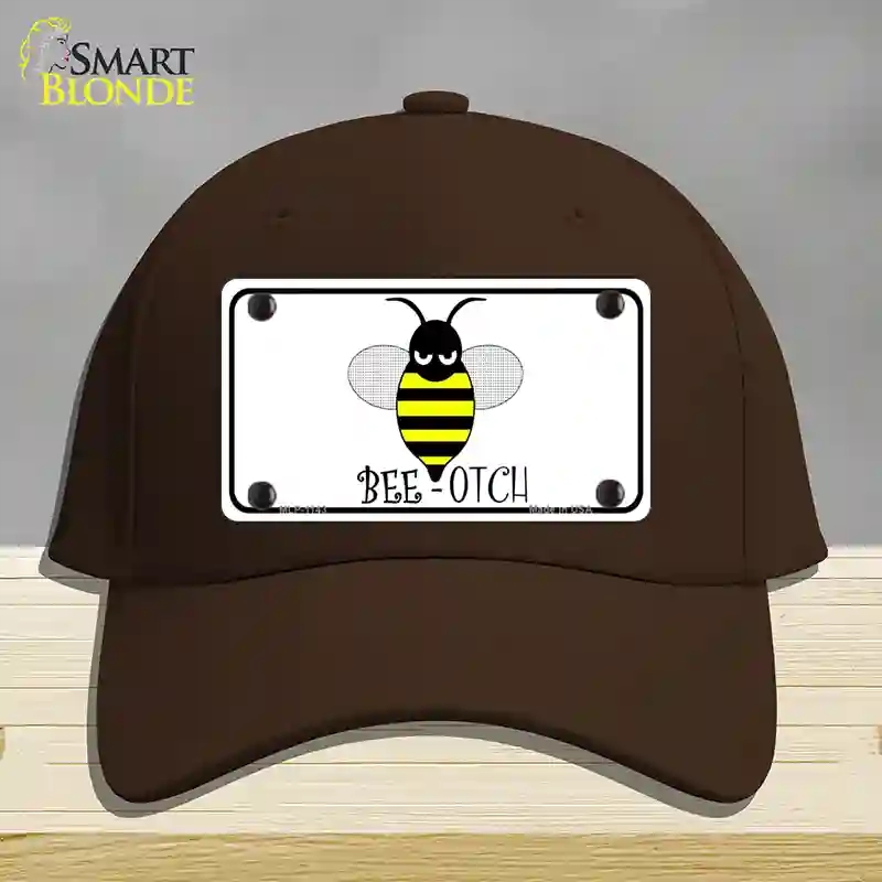 HAT24-MLP-1143 Bee-otch Novelty License Plate Hat, Cotton - Dark Brown