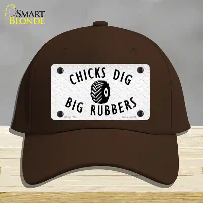 HAT24-MLP-11705 Chicks Dig Big Rubbers Novelty License Plate Hat, Cotton - Dark Brown