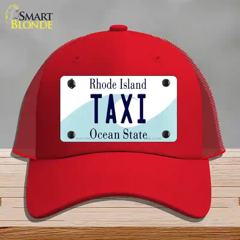 HAT17-MLP-11213 Taxi Rhode Island State Novelty License Plate Hat, Mesh - Red