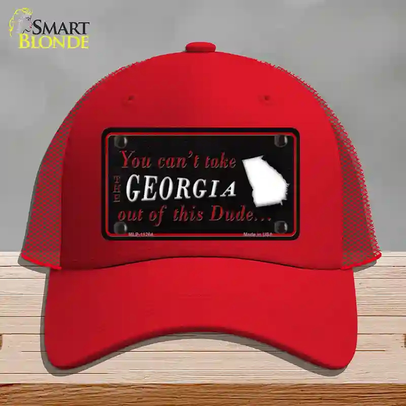 HAT17-MLP-11264 Georgia Dude Novelty License Plate Hat, Mesh - Red