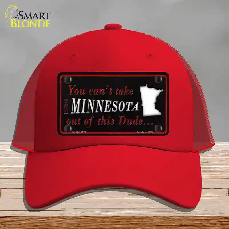HAT17-MLP-11277 Minnesota Dude Novelty License Plate Hat, Mesh - Red