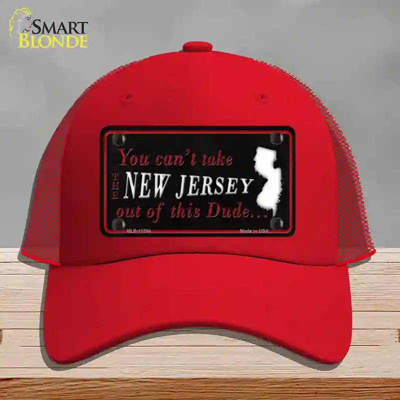 HAT17-MLP-11284   Jersey Dude Novelty License Plate Hat, Mesh - Red