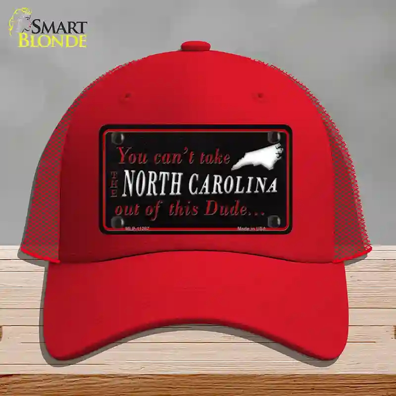 HAT17-MLP-11287 North Carolina Dude Novelty License Plate Hat, Mesh - Red