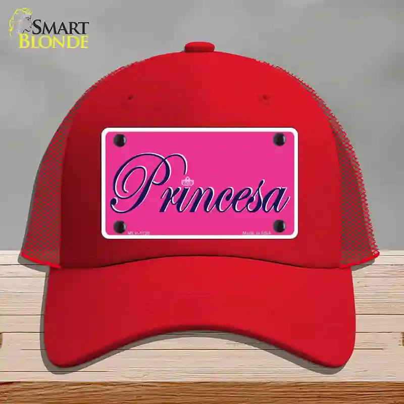 HAT17-MLP-1130 Princesa Novelty License Plate Hat, Mesh - Red