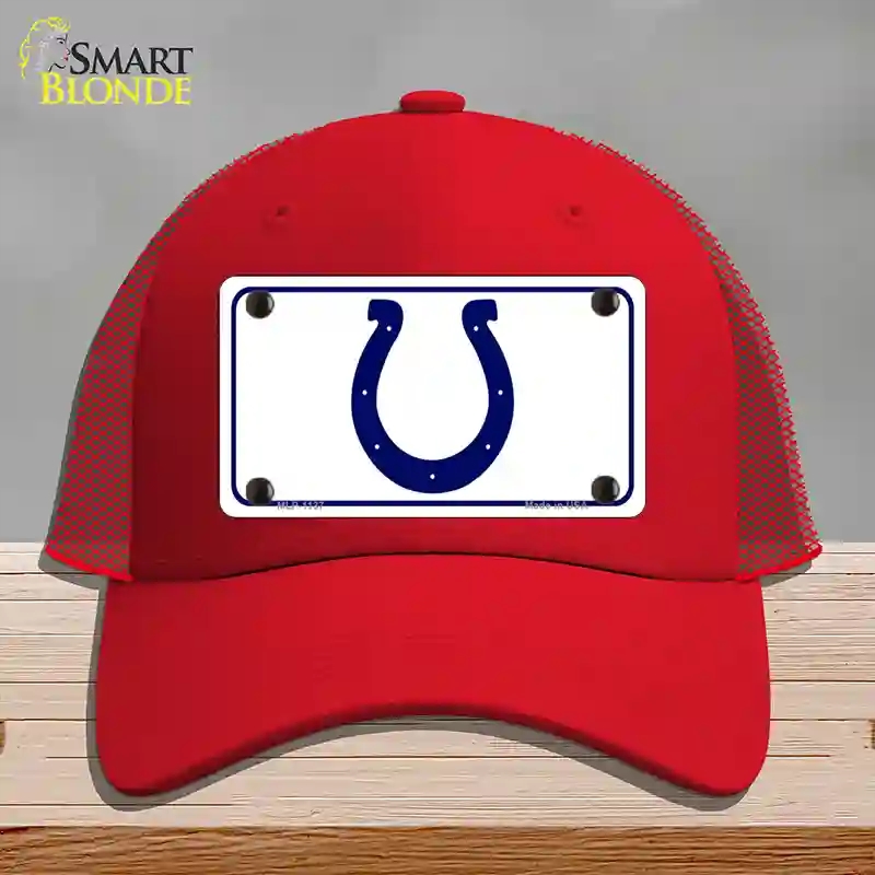 HAT17-MLP-1137 Horseshoe Novelty License Plate Hat, Mesh - Red