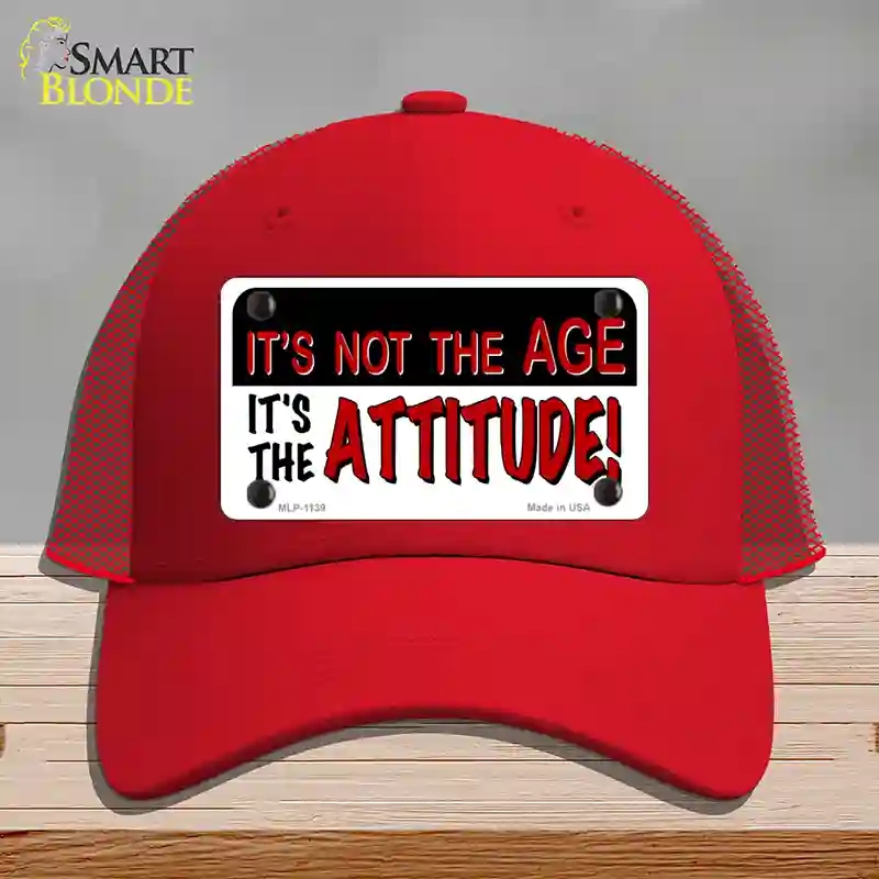 HAT17-MLP-1139 Not Age It is Attitude Novelty License Plate Hat, Mesh - Red