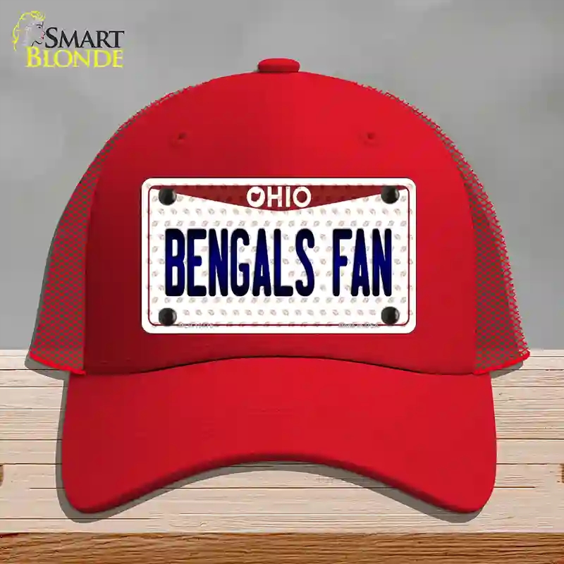 HAT17-MLP-10775 Bengals Fan Ohio Novelty License Plate Hat, Mesh - Red