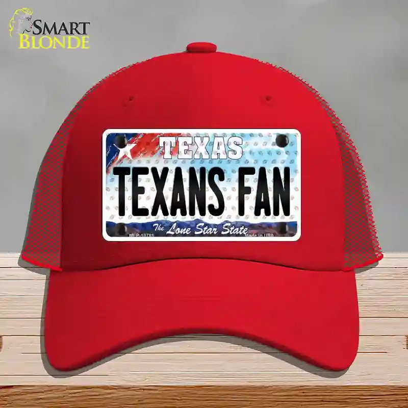 HAT17-MLP-10781 Texans Fan Texas Novelty License Plate Hat, Mesh - Red
