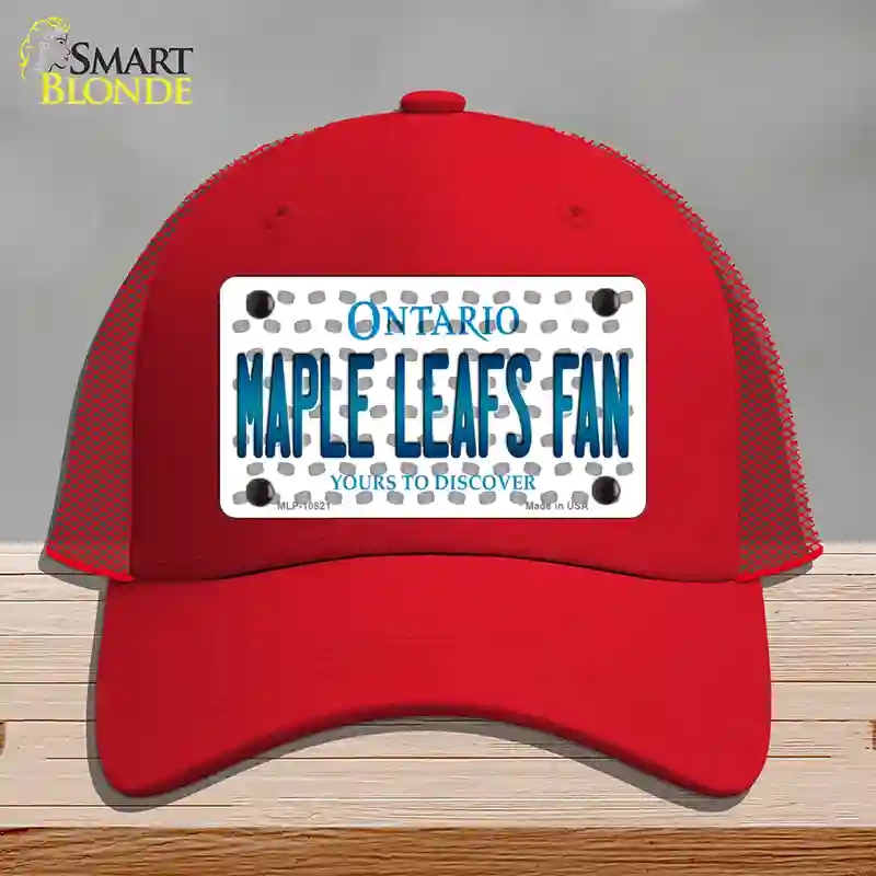 HAT17-MLP-10821 Maple Leafs Fan Ontario Novelty License Plate Hat, Mesh - Red