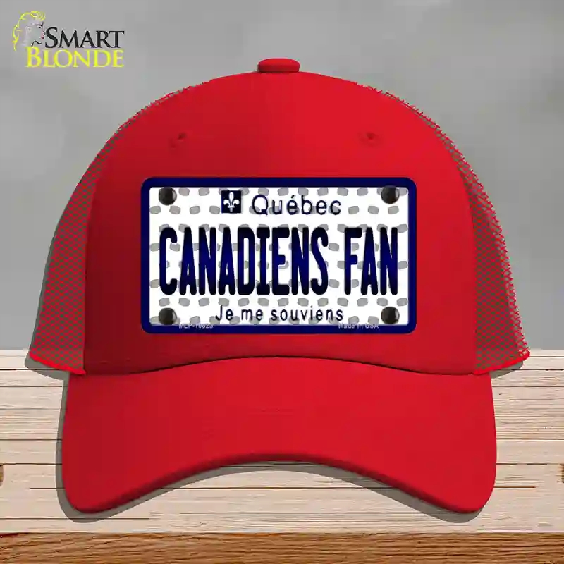 HAT17-MLP-10823 Canadiens Fan Quebec Novelty License Plate Hat, Mesh - Red