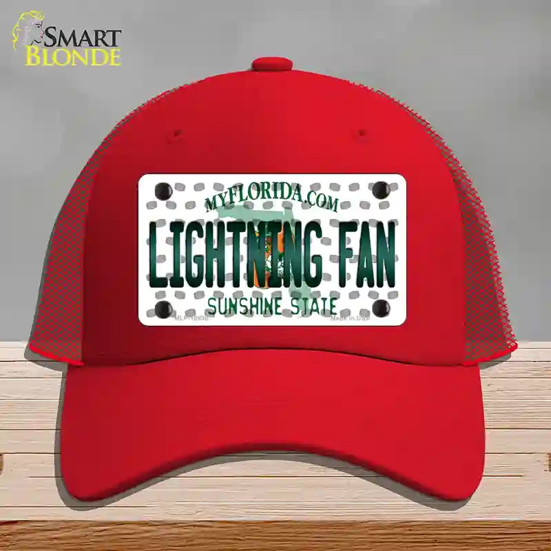 HAT17-MLP-10830 Lightning Fan Florida Novelty License Plate Hat, Mesh - Red