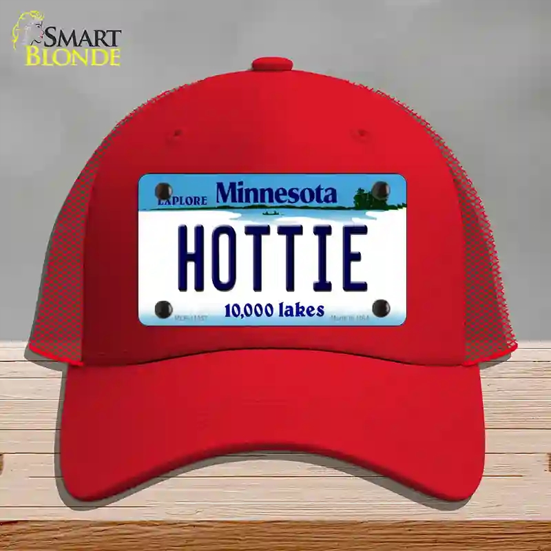 HAT17-MLP-11057 Hottie Minnesota State Novelty License Plate Hat, Mesh - Red