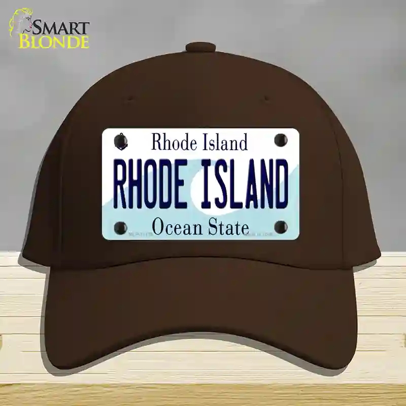 HAT24-MLP-11179 Rhode Island State Novelty License Plate Hat, Cotton - Dark Brown