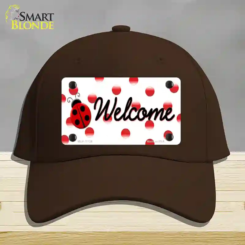 HAT24-MLP-11726 Welcome Ladybug Novelty License Plate Hat, Cotton - Dark Brown