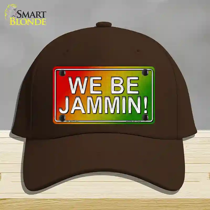 HAT24-MLP-11763 We Be Jamming Rasta Novelty License Plate Hat, Cotton - Dark Brown