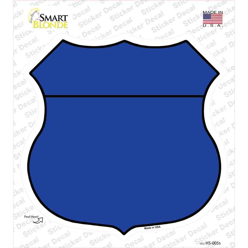 HS-005s-M Blue Novelty Highway Shield Sticker Decal, Medium