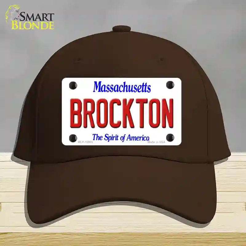 HAT24-MLP-10988 Brockton Massachusetts Novelty License Plate Hat, Cotton - Dark Brown