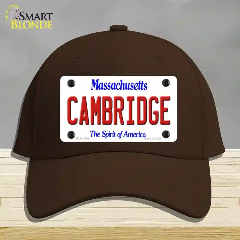 HAT24-MLP-10991 Cambridge Massachusetts Novelty License Plate Hat, Cotton - Dark Brown