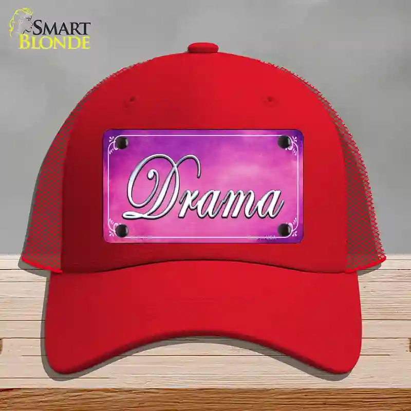 HAT17-MLP-1159 Drama Novelty License Plate Hat, Mesh - Red