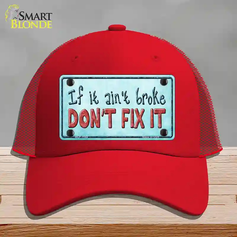 HAT17-MLP-1169 Dont Fix It Novelty License Plate Hat, Mesh - Red