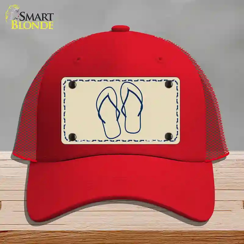 HAT17-MLP-1178 Flip Flops Novelty License Plate Hat, Mesh - Red