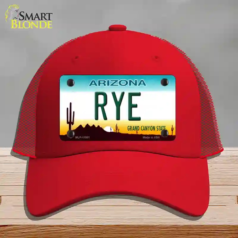 HAT17-MLP-11801 Rye Arizona Novelty License Plate Hat, Mesh - Red