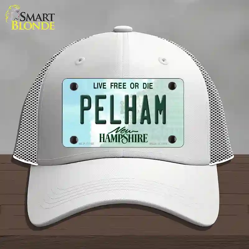 HAT19-MLP-11150 Pelham   Hampshire State Novelty License Plate Hat, Mesh - White