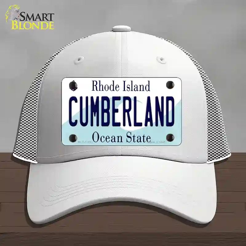 HAT19-MLP-11191 Cumberland Rhode Island State Novelty License Plate Hat, Mesh - White