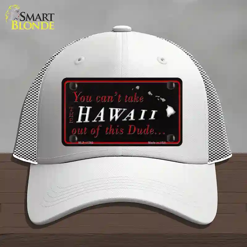 HAT19-MLP-11265 Hawaii Dude Novelty License Plate Hat, Mesh - White