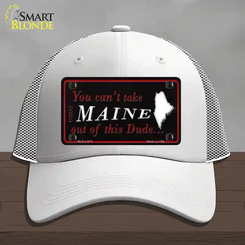 HAT19-MLP-11273 Maine Dude Novelty License Plate Hat, Mesh - White