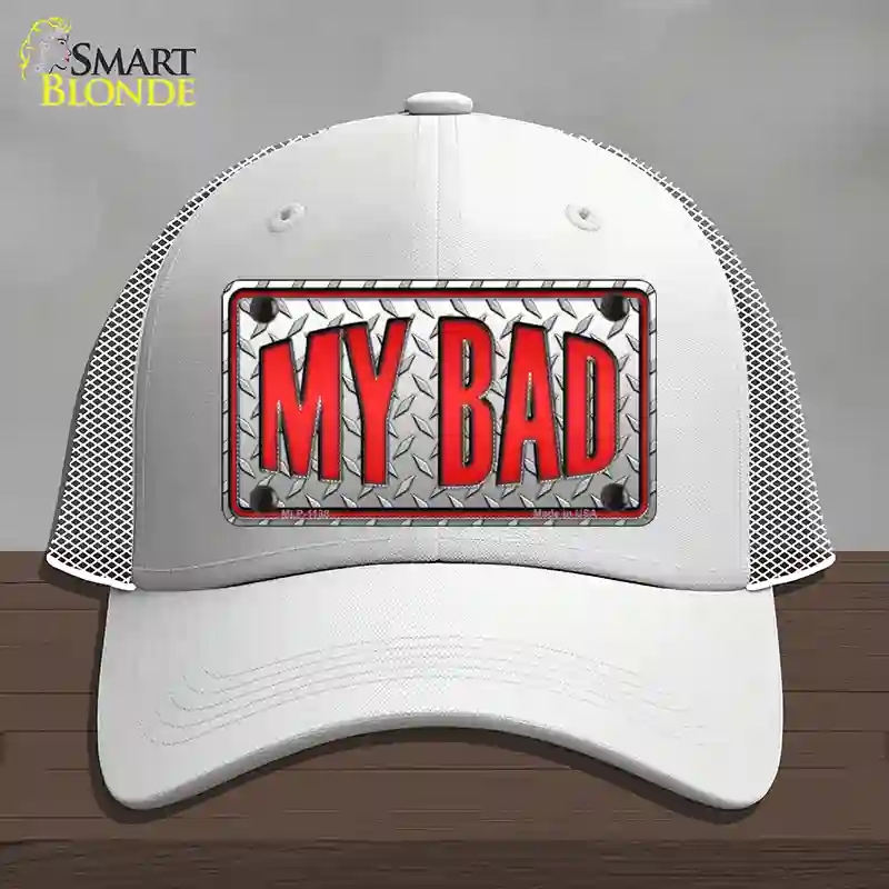 HAT19-MLP-1138 My Bad Novelty License Plate Hat, Mesh - White